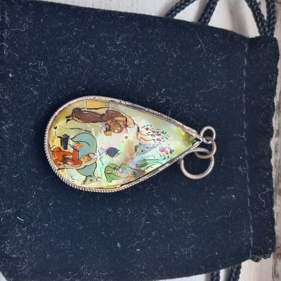 Antique  Hand Painted Persian Pendant - Picture 8 of 14